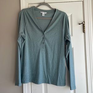 Athleta Uptempo Ribbed Henley Top